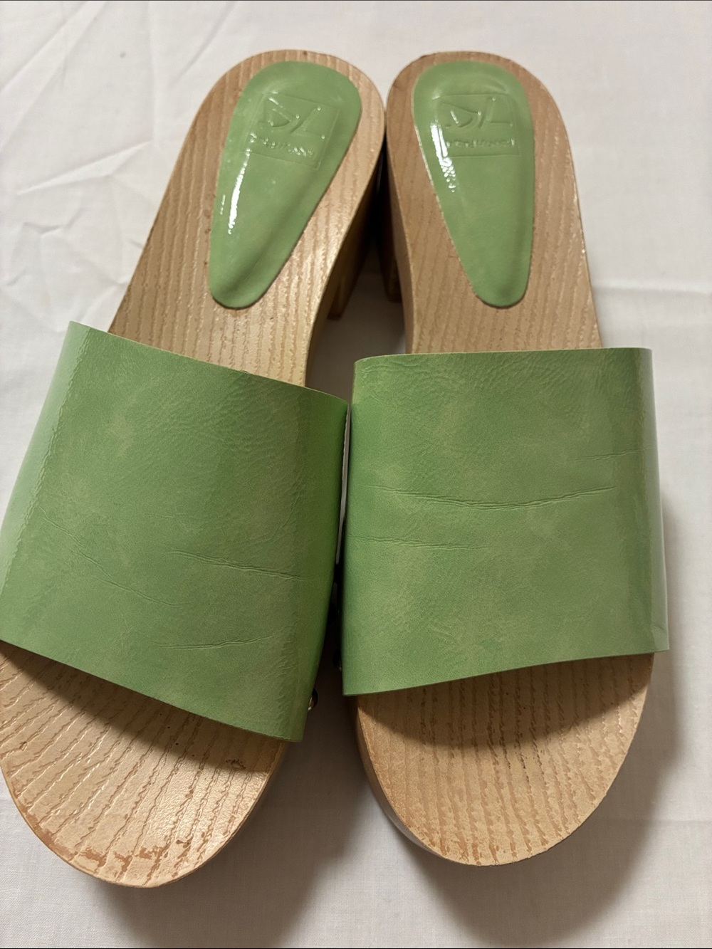 Dirty Laundry Light Green Slide Mules